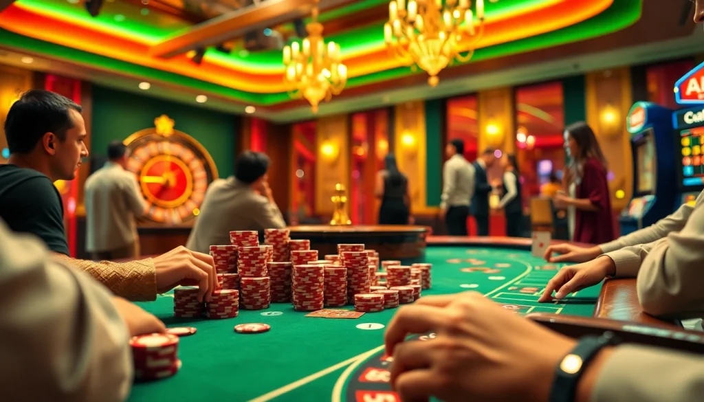 C168 encapsulates a thrilling casino moment with players at a poker table, showcasing vibrant chips and cards.